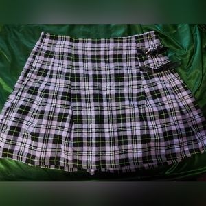 Purple plaid skirt